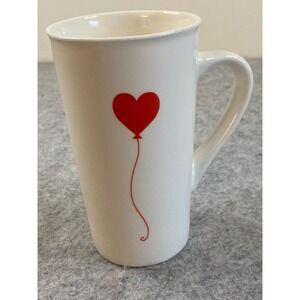 Starbucks 2017 Red Heart Balloon White Ceramic Coffee Mug 16oz